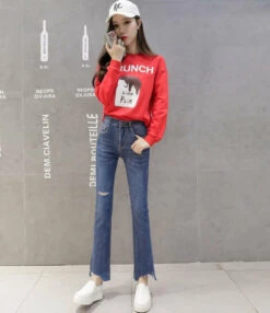 Red Brunch Sweatshirt | Hani - EXID -Amped Apparel Hani Brunch Sweater 8 600x695 1