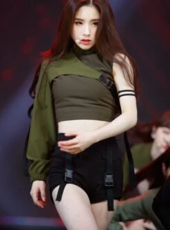 Black Buckle Shorts | Heejin - Loona -Amped Apparel Heejin Loona Black Buckle Shorts 2 600x809 1
