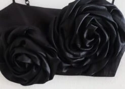 Black Flower Decorated Crop Top | Heejin - Loona -Amped Apparel Heejin Loona Black Flower Decorated Crop Top 15 600x431 1