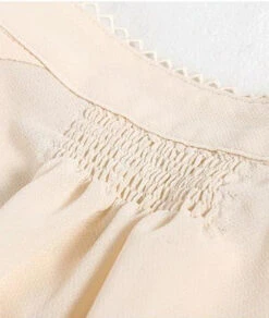 Beige Lace-Trimmed Long Sleeve Blouse | Hyuna -Amped Apparel Hyuna Beige Lace Trimmed Long Sleeve Blouse 1