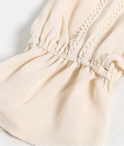 Beige Lace-Trimmed Long Sleeve Blouse | Hyuna -Amped Apparel Hyuna Beige Lace Trimmed Long Sleeve Blouse 2