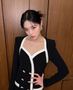 Black Hip Dress | Hyunjin - Loona -Amped Apparel Hyunjin Loona Black Hip Dress 3 600x741 1