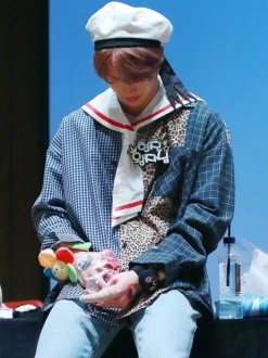Blue Leopard Plaid Patchwork Shirt | Hyunjin - Stray Kids -Amped Apparel Hyunjin Stray Kids Blue Leopard Plaid Patchwork Shirt 14
