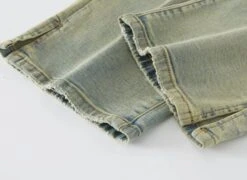 Green Washed Retro Straight Jeans | Felix - Stray Kids -Amped Apparel Hyunjin Stray Kids Green Washed Retro Straight Jeans 6 600x437 1