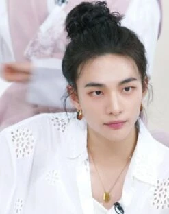 White Cut-Out Embroidery Shirt | Hyunjin - Stray Kids -Amped Apparel Hyunjin Stray Kids White Cut Out Embroidery Shirt 1 600x758 1