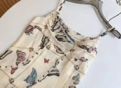 Beige Butterfly Print Dress | IU -Amped Apparel IU Beige Butterfly Print Dress 2 600x434 1