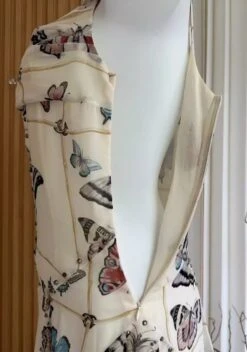 Beige Butterfly Print Dress | IU -Amped Apparel IU Beige Butterfly Print Dress 5