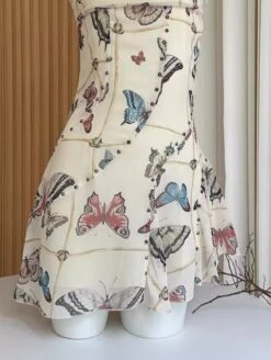Beige Butterfly Print Dress | IU -Amped Apparel IU Beige Butterfly Print Dress 9