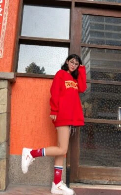 Red Boston College Sweatshirt | IU -Amped Apparel IU Boston College Red Sweatshirt 5