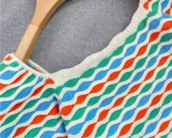 Green Striped Puff Sleeve Crop Top | IU -Amped Apparel IU Green Striped Puff Sleeve Crop Top 8 600x480 1