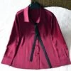 Wine Red Satin Silk Shirt | IU -Amped Apparel IU Wine Red Satin Silk Shirt