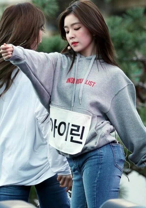 Grey Individualist Hoodie | Irene - Red Velvet 6 Grey Individualist Hoodie | Irene - Red Velvet - Image 4