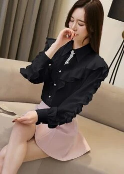 White Ruffled Long Sleeved Blouse | Irene - Red Velvet 28 White Ruffled Long Sleeved Blouse | Irene - Red Velvet -Amped Apparel Irene Ruffled Long Sleeve Blouse 8 e1643896275627