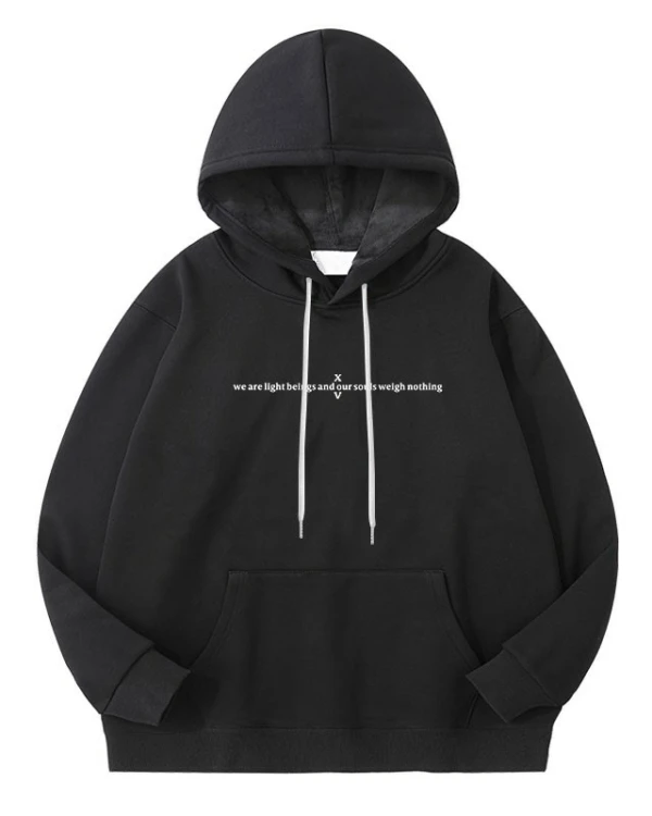 Black "We Are Light Beings" Statement Hoodie | J-Hope - BTS 2 Black "We Are Light Beings" Statement Hoodie | J-Hope - BTS