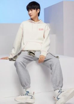 White Contrasting Topstitch Hoodie | J-Hope - BTS -Amped Apparel J Hope BTS White Contrasting Topstitch Hoodie 5 600x841 1