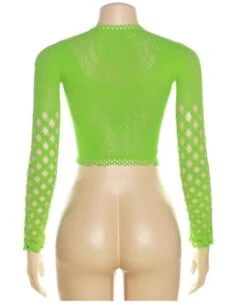 Green Cut-Out Long Sleeve Top | J - STAYC -Amped Apparel J STAYC Green Cut Out Long Sleeve Top 4 600x741 1