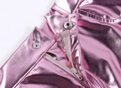 Pink Metallic Mini Skirt | J - STAYC -Amped Apparel J STAYC Pink Metallic Mini Skirt 11 600x436 1