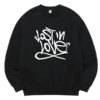 Black 'Lost In Love' Printed Sweatshirt | Jaemin - NCT -Amped Apparel Jaemin NCT Black Lost In Love Printed Sweatshirt 2