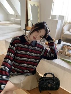 Black And Red Striped Polo Shirt | Jake - Enhypen -Amped Apparel Jake Enhypen Black And Red Striped Polo Shirt 6 600x794 1