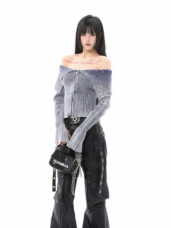 Blue Off-Shoulders Ribbed Top | Jennie - BlackPink -Amped Apparel Jennie BlackPink Blue Off Shoulders Ribbed Top 3 600x800 1