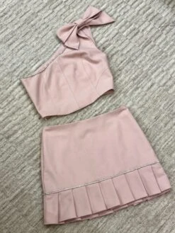 Pink Crystal Embellished Asymmetric Top | Jennie - BlackPink -Amped Apparel Jennie BlackPink Pink Crystal Embellished Asymmetric Top 7 600x800 1