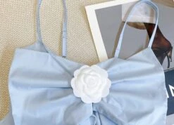 Sky Blue Big Ribbon Crop Top | Jennie - BlackPink -Amped Apparel Jennie BlackPink Sky Blue Big Ribbon Crop Top 11 600x432 1