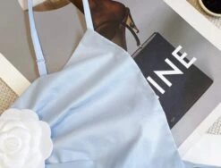 Sky Blue Big Ribbon Crop Top | Jennie - BlackPink -Amped Apparel Jennie BlackPink Sky Blue Big Ribbon Crop Top 12 600x456 1