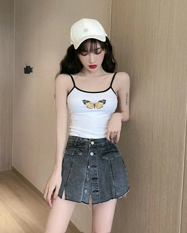 White Butterfly Crop Top | Jennie - BlackPink 3 White Butterfly Crop Top | Jennie - BlackPink