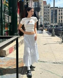 White Maxi Flared Skirt | Jennie - BlackPink -Amped Apparel Jennie BlackPink White Maxi Flared Skirt 1 600x747 1