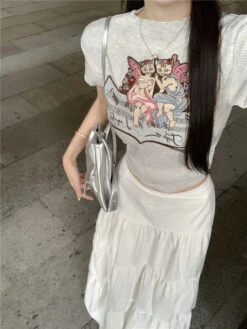 White Maxi Flared Skirt | Jennie - BlackPink -Amped Apparel Jennie BlackPink White Maxi Flared Skirt 2 600x800 1