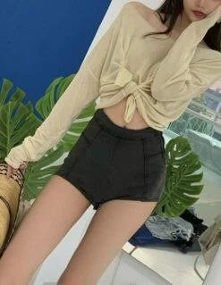 Black High Waist Fit Shorts | Jennie - BlackPink -Amped Apparel Jennie High Waist Fit Shorts 7 e1643962889686 600x774 1