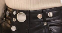 Black Buttoned Leather Shorts | Jeongyeon - Twice -Amped Apparel Jeongyeon Twice Black Buttoned Leather Shorts 2 600x317 1