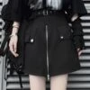 Black Zippered Mini Skort | Jeongyeon - Twice -Amped Apparel Jeongyeon Twice Black Zippered Mini Skort 2 600x696 1
