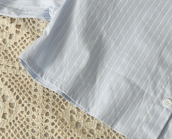 Blue Shirt And Grey Vest Two-Piece Set | Jihyo - Twice 6 Blue Shirt And Grey Vest Two-Piece Set | Jihyo - Twice - Image 4