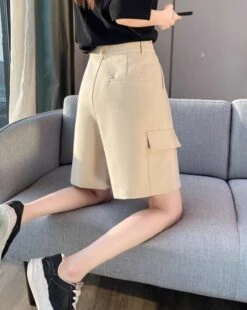 Beige Mid-Length Wide Leg Shorts | Jimin - BTS 16 Beige Mid-Length Wide Leg Shorts | Jimin - BTS -Amped Apparel Jimin BTS Beige Mid Length Wide Leg Shorts 1 600x754 1