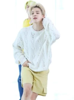 Beige Mid-Length Wide Leg Shorts | Jimin - BTS 19 Beige Mid-Length Wide Leg Shorts | Jimin - BTS -Amped Apparel Jimin BTS Beige Mid Length Wide Leg Shorts 3