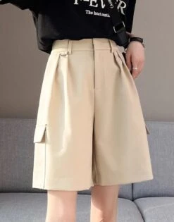 Beige Mid-Length Wide Leg Shorts | Jimin - BTS 13 Beige Mid-Length Wide Leg Shorts | Jimin - BTS -Amped Apparel Jimin BTS Beige Mid Length Wide Leg Shorts 7 600x766 1