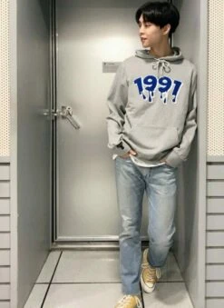 Grey 1997 Print Hoodie | Johnny - NCT -Amped Apparel Johnny 1997 Hoodie Inspiration 1 e1643277144714 600x823 1