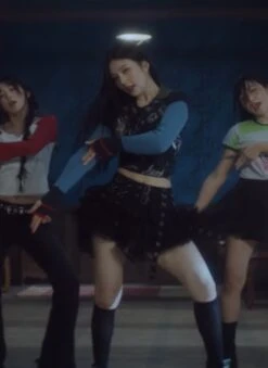 Black Mesh Layered Skirt With Eyelet Straps | Joy - Red Velvet -Amped Apparel Joy Red Velvet Black Mesh Layered Skirt With Eyelet Straps 1 600x823 1