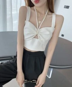 White Sling Cropped Top | Joy - Red Velvet -Amped Apparel Joy Red Velvet White Sling Cropped Top 15 600x719 1