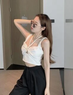 White Sling Cropped Top | Joy - Red Velvet -Amped Apparel Joy Red Velvet White Sling Cropped Top 21 600x780 1