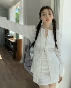 White Textured Mini Skirt | Joy - Red Velvet -Amped Apparel Joy Red Velvet White Textured Mini Skirt 10 600x748 1