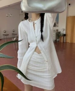 White Textured Mini Skirt | Joy - Red Velvet -Amped Apparel Joy Red Velvet White Textured Mini Skirt 4 600x725 1