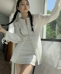 White Textured Mini Skirt | Joy - Red Velvet -Amped Apparel Joy Red Velvet White Textured Mini Skirt 6 600x729 1