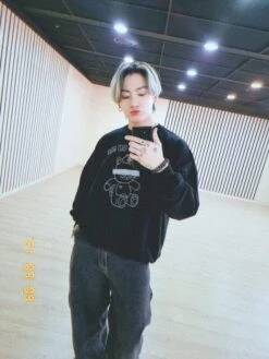 Black Cat-Printed Crew Neck Sweatshirt | Jungkook - BTS -Amped Apparel Jungkook BTS Black Cat Printed Crew Neck Sweatshirt 1 600x800 1