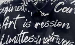 Black Short Sleeves Scribble Print Shirt | Jungkook - BTS -Amped Apparel Jungkook BTS Black Short Sleeves Scribble Print Shirt 1 600x359 1