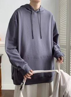 Grey Drawstring Hoodie | Jungkook - BTS -Amped Apparel Jungkook BTS Grey Drawstring Hoodie 6