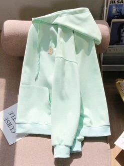 Mint Green Drawstring Hoodie | Jungkook - BTS -Amped Apparel Jungkook BTS Mint Green Drawstring Hoodie 4 600x798 1