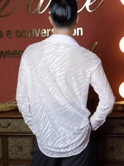 White Zebra Patterned Shirt | Jungkook - BTS -Amped Apparel Jungkook BTS White Zebra Patterned Shirt 4