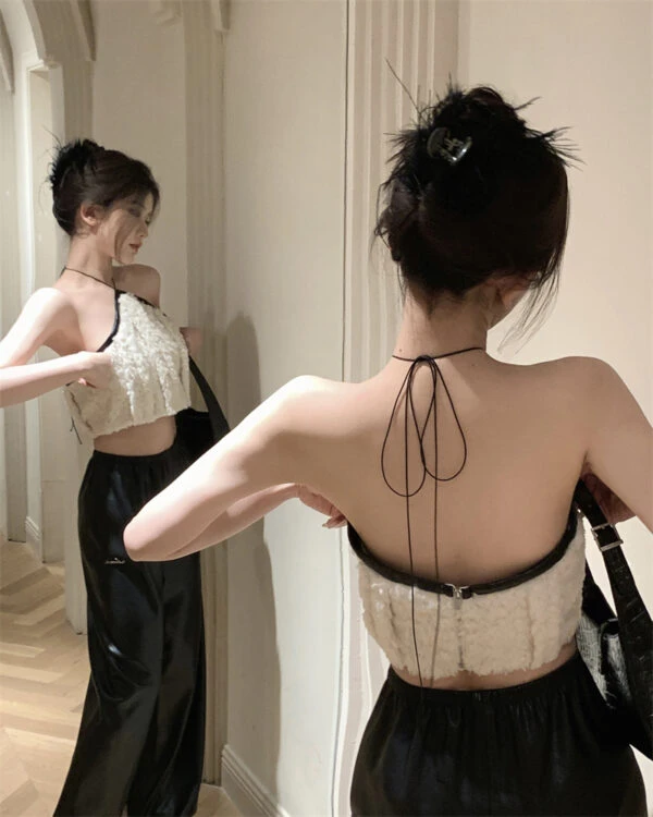 White Fluffy Triangle Crop Top | Karina - Aespa 12 White Fluffy Triangle Crop Top | Karina - Aespa - Image 10